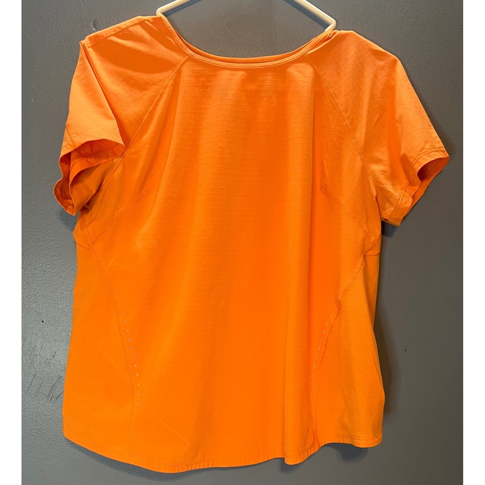 Lululemon Short Sleeve Running Shirt Womens 6 Orange Grid Ripstop Athletic Top